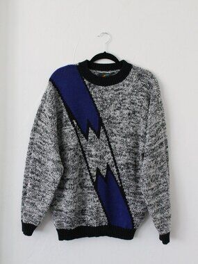 Vintage '80s Lightning Bolt Sweater